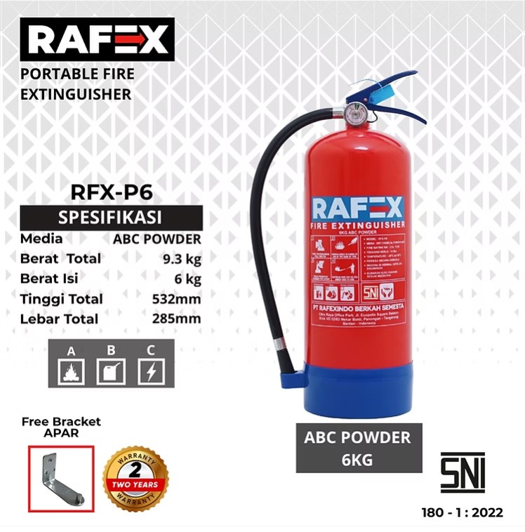 APAR 6kg ABC Powder / Alat Pemadam Api SNI Rafex