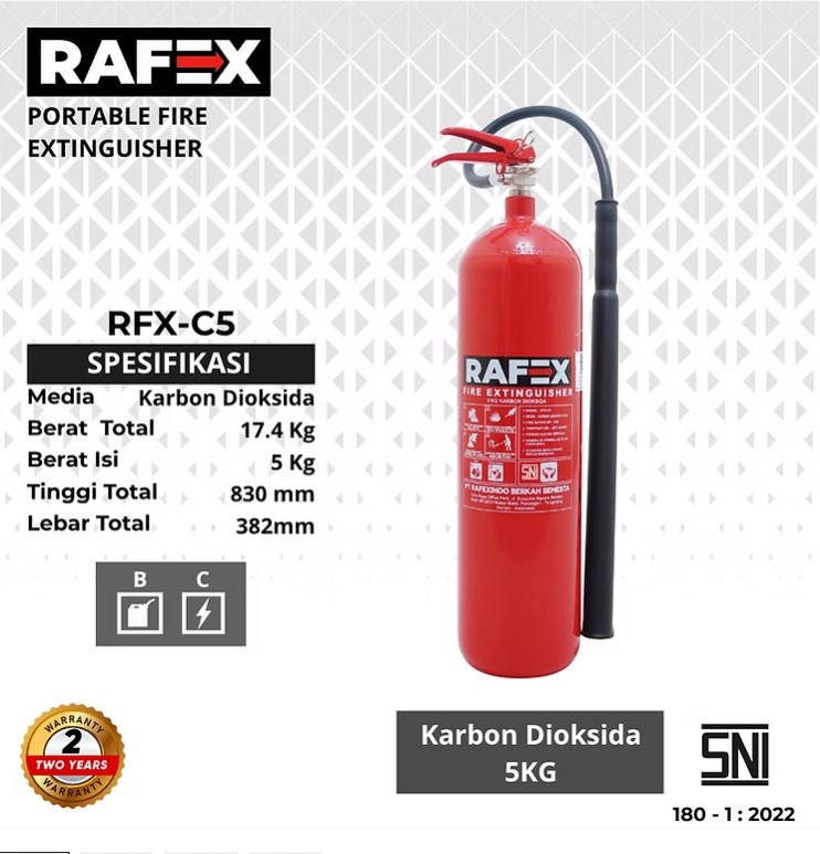 APAR 5kg CO2 / Alat Pemadam Api SNI Rafex